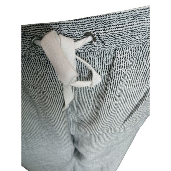 5 for $40 Juniper & Lime Blue & Wht Pin Stripe Linen Blend Pull on Pants  XL - Picture 2 of 7